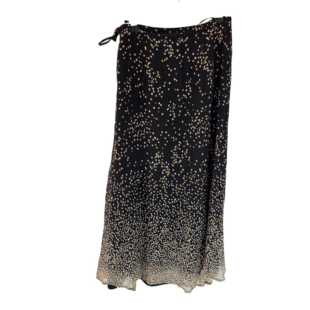 Valerie Stevens Separates Black Polka Dot Gradient Maxi Skirt Petite